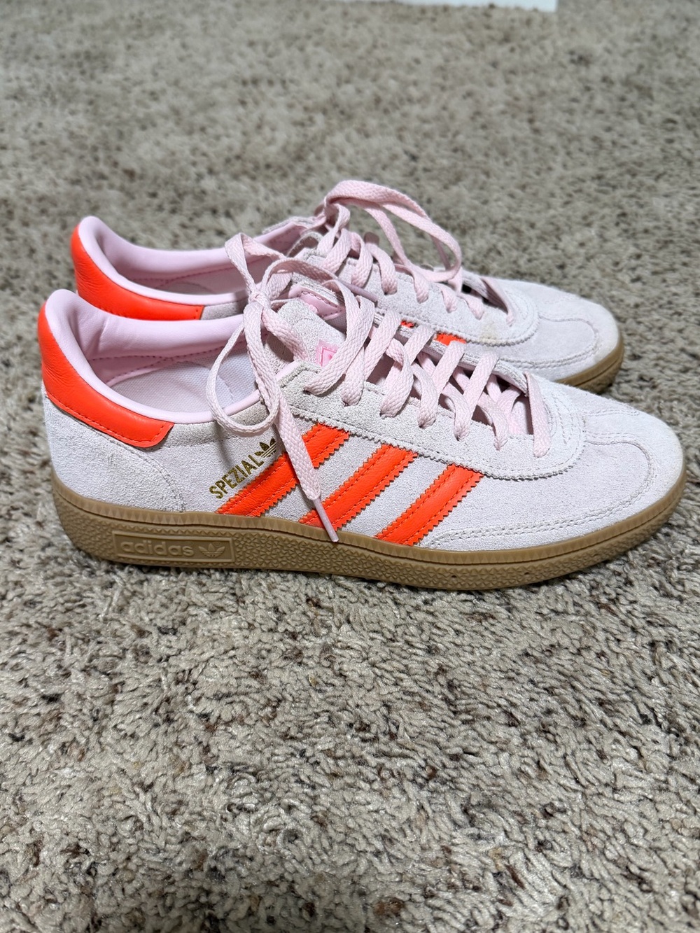 adidas Originals Spezial Sneakers in Light Pink and Orange